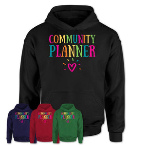 Community Planner Rainbow Lettering Heart Shirt, Employee Appreciation Gifts