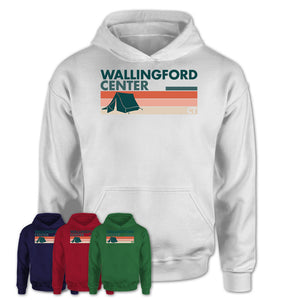 Connecticut Wallingford Center Camping Shirt for Family Teammates Vintage Retro Colors