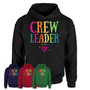 Crew Leader Rainbow Lettering Heart Shirt, Employee Appreciation Gifts