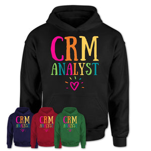 Crm Analyst Rainbow Lettering Heart Shirt, Employee Appreciation Gifts