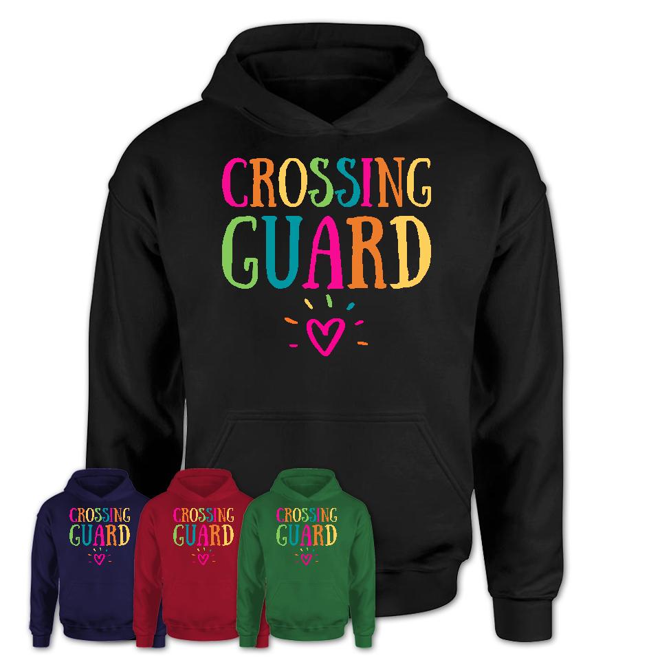 Crossing Guard Rainbow Lettering Heart Shirt, Employee Appreciation Gifts