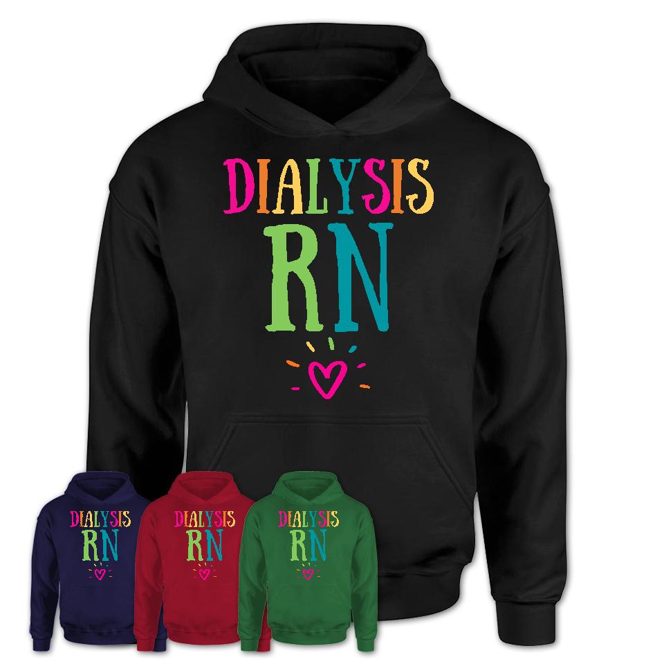 Dialysis Rn Rainbow Lettering Heart Shirt, Employee Appreciation Gifts