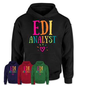 Edi Analyst Rainbow Lettering Heart Shirt, Employee Appreciation Gifts