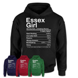 Essex Girl Maryland Nutrition Facts Proud Vintage Sport Born Living City Home Roots USA Gift Women T-Shirt