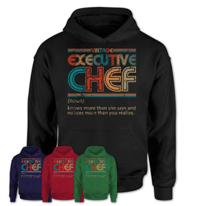 Executive Chef Definition Vintage Retro Colors Shirt, Coworker Birthday Gift TShirt