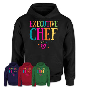 Executive Chef Rainbow Lettering Heart Shirt, Employee Appreciation Gifts