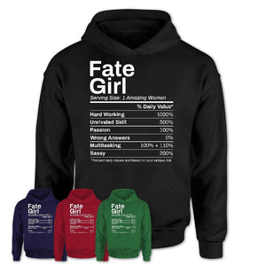Fate Girl Texas Nutrition Facts Proud Vintage Sport Born Living City Home Roots USA Gift Women T-Shirt