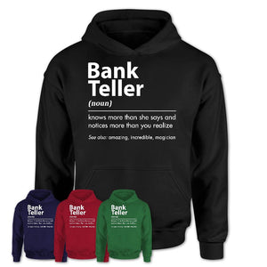 Funny Bank Teller Definition Shirt, New Job Gift for Bank Teller, Coworker Gift Idea