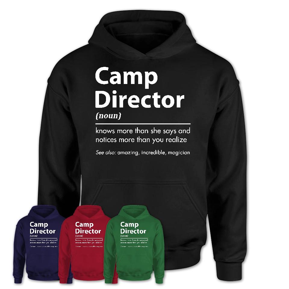 Funny Camp Director Definition Shirt, New Job Gift for Camp Director, Coworker Gift Idea