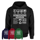 Funny Coworker Gift Idea Sarcasm Admissions Advisor Uniform TShirt