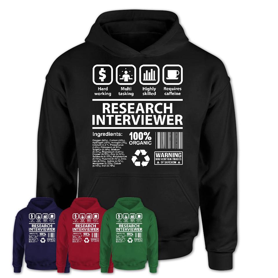 Funny Coworker Gift Idea Sarcasm Research Interviewer Uniform TShirt