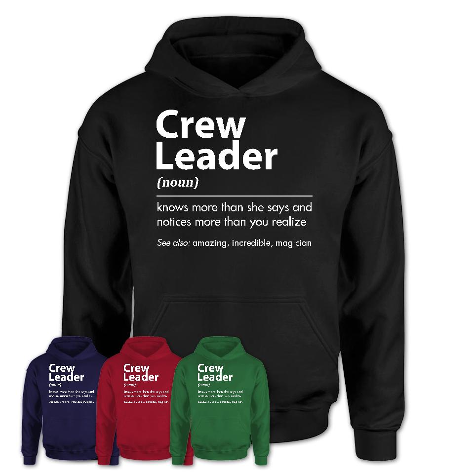 Funny Crew Leader Definition Shirt, New Job Gift for Crew Leader, Coworker Gift Idea