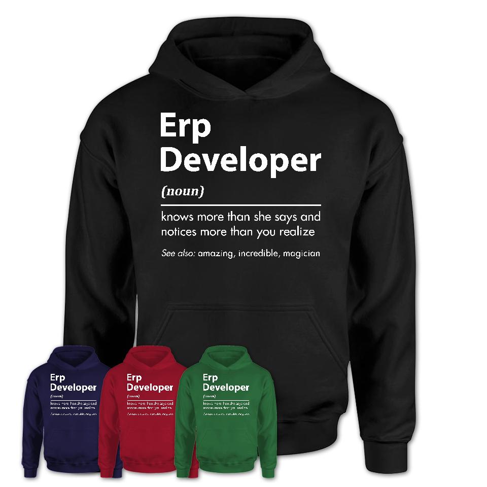 Funny Erp Developer Definition Shirt, New Job Gift for Erp Developer, Coworker Gift Idea