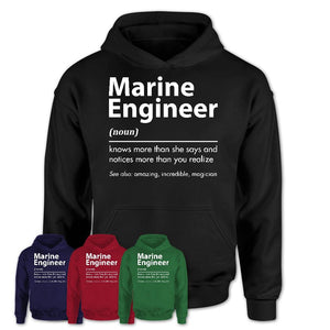 Funny Marine Engineer Definition Shirt, New Job Gift for Marine Engineer, Coworker Gift Idea