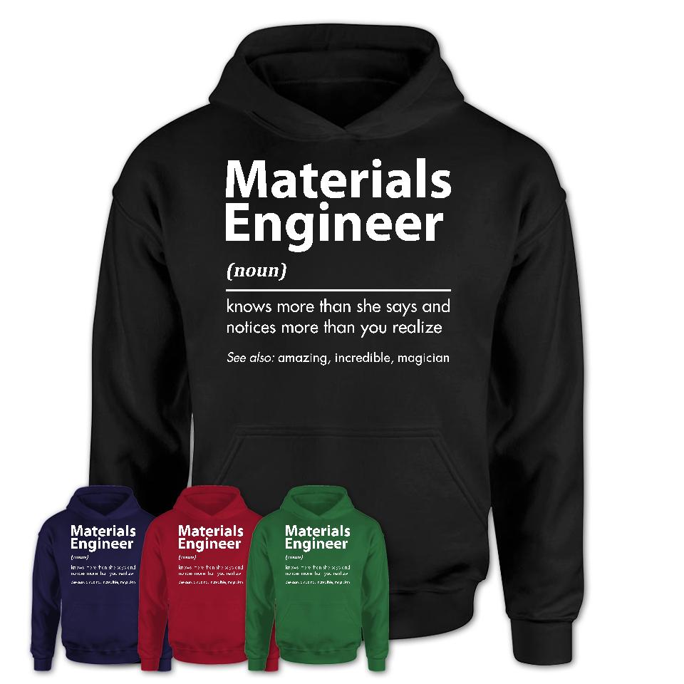Funny Materials Engineer Definition Shirt, New Job Gift for Materials Engineer, Coworker Gift Idea