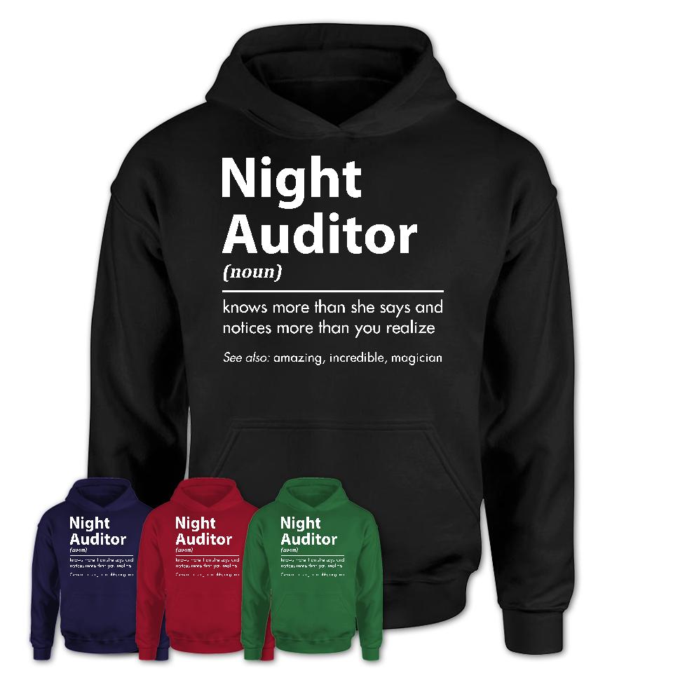 Funny Night Auditor Definition Shirt, New Job Gift for Night Auditor, Coworker Gift Idea