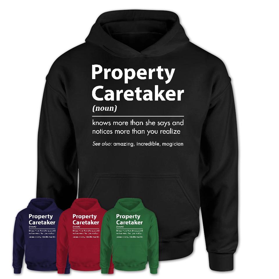 Funny Property Caretaker Definition Shirt, New Job Gift for Property Caretaker, Coworker Gift Idea