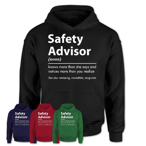 Funny Safety Advisor Definition Shirt, New Job Gift for Safety Advisor, Coworker Gift Idea