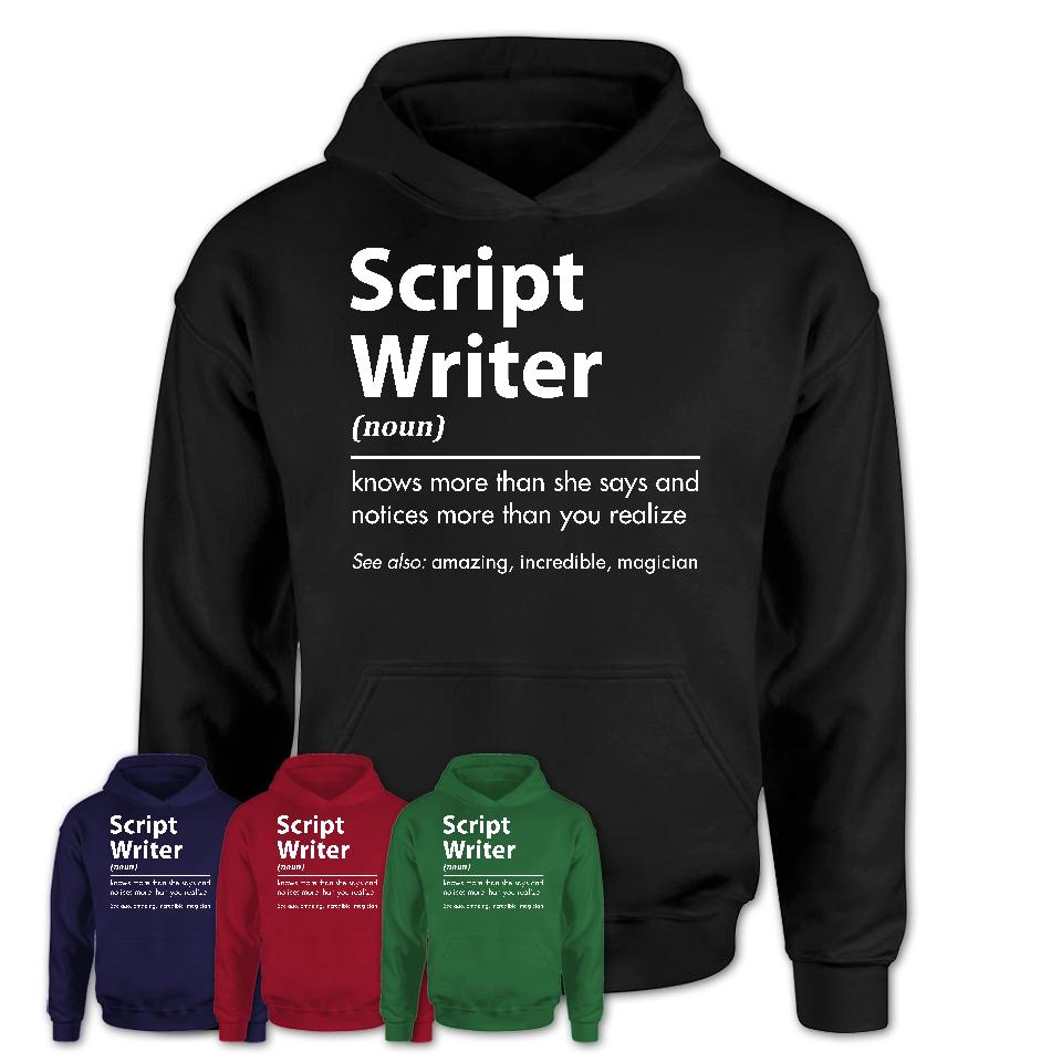 Funny Script Writer Definition Shirt, New Job Gift for Script Writer, Coworker Gift Idea