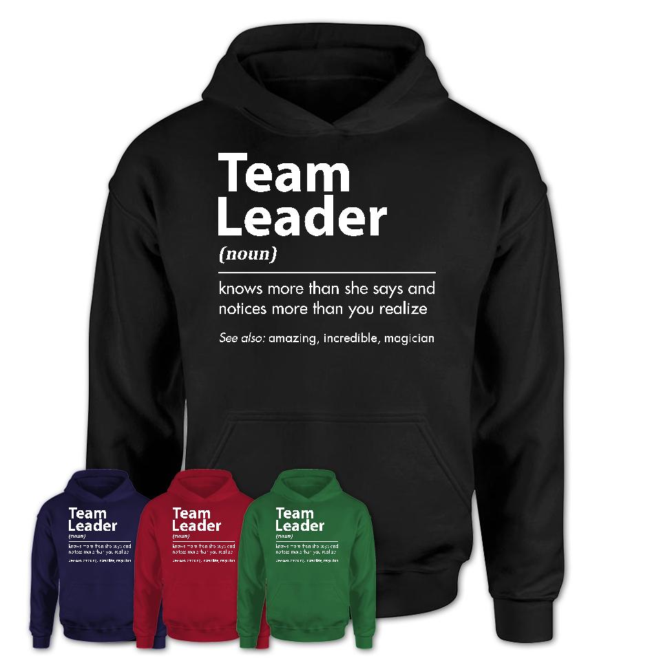 Funny Team Leader Definition Shirt, New Job Gift for Team Leader, Coworker Gift Idea