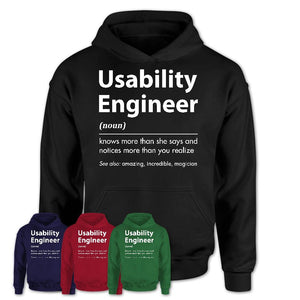 Funny Usability Engineer Definition Shirt, New Job Gift for Usability Engineer, Coworker Gift Idea
