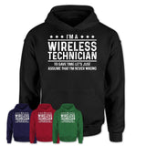 Funny Wireless Technician Never Wrong T-Shirt, New Job Gift for Coworker