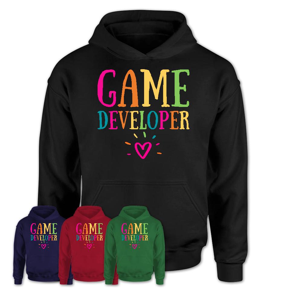 Game Developer Rainbow Lettering Heart Shirt, Employee Appreciation Gifts