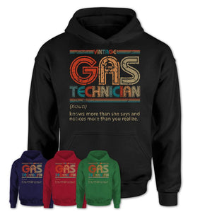 Gas Technician Definition Vintage Retro Colors Shirt, Coworker Birthday Gift TShirt