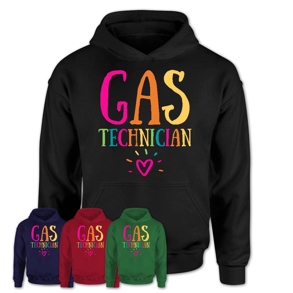 Gas Technician Rainbow Lettering Heart Shirt, Employee Appreciation Gifts