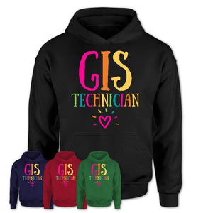 Gis Technician Rainbow Lettering Heart Shirt, Employee Appreciation Gifts