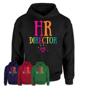 Hr Director Rainbow Lettering Heart Shirt, Employee Appreciation Gifts