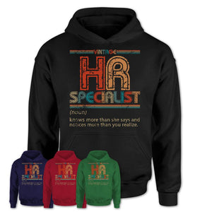 Hr Specialist Definition Vintage Retro Colors Shirt, Coworker Birthday Gift TShirt