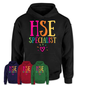 Hse Specialist Rainbow Lettering Heart Shirt, Employee Appreciation Gifts