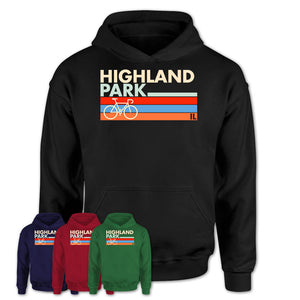Illinois Highland Park Cycling Shirt for Family Teammates Vintage Retro Colors