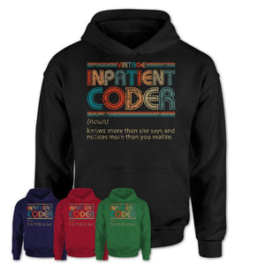 Inpatient Coder Definition Vintage Retro Colors Shirt, Coworker Birthday Gift TShirt