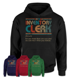 Inventory Clerk Definition Vintage Retro Colors Shirt, Coworker Birthday Gift TShirt