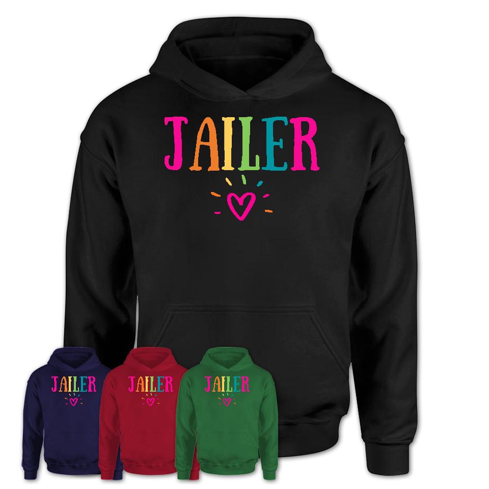 Jailer Rainbow Lettering Heart Shirt, Employee Appreciation Gifts