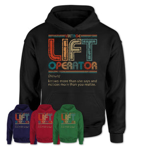 Lift Operator Definition Vintage Retro Colors Shirt, Coworker Birthday Gift TShirt