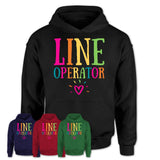 Line Operator Rainbow Lettering Heart Shirt, Employee Appreciation Gifts