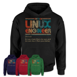 Linux Engineer Definition Vintage Retro Colors Shirt, Coworker Birthday Gift TShirt