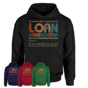 Loan Underwriter Definition Vintage Retro Colors Shirt, Coworker Birthday Gift TShirt