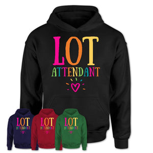 Lot Attendant Rainbow Lettering Heart Shirt, Employee Appreciation Gifts