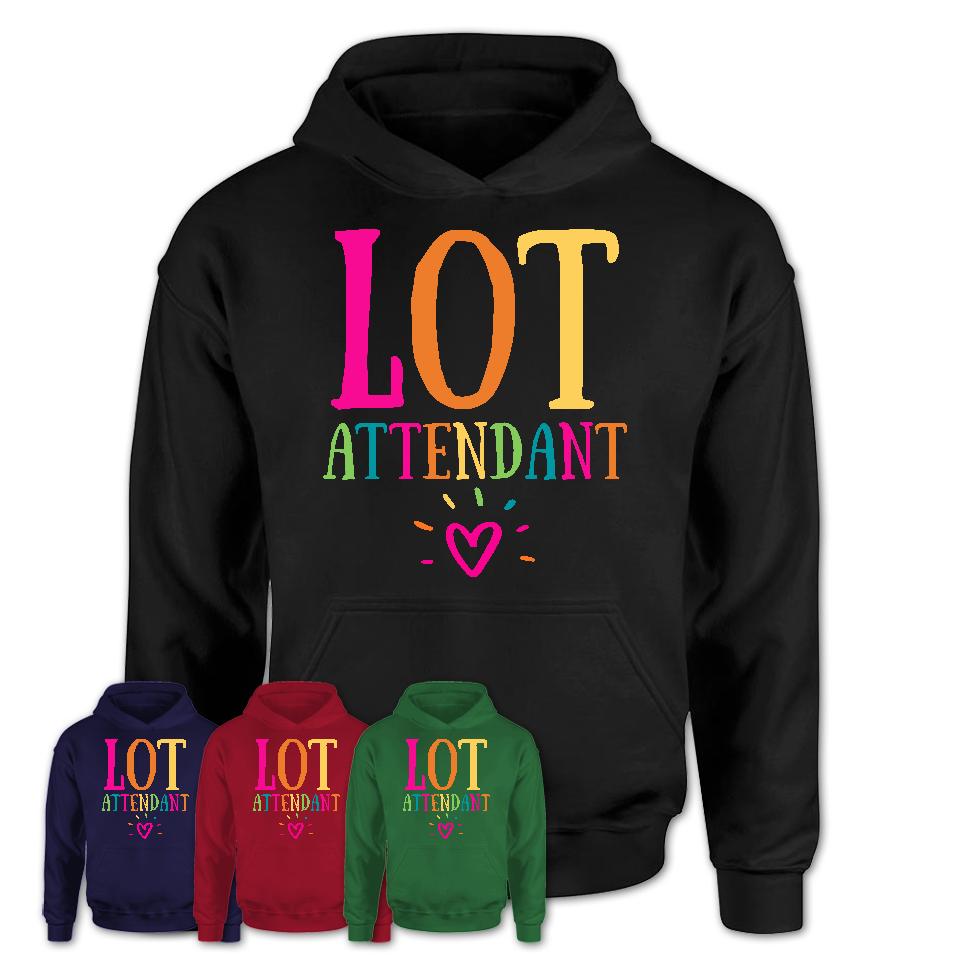 Lot Attendant Rainbow Lettering Heart Shirt, Employee Appreciation Gifts