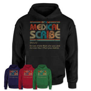 Medical Scribe Definition Vintage Retro Colors Shirt, Coworker Birthday Gift TShirt