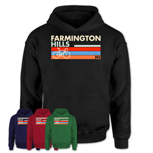 Michigan Farmington Hills Cycling Shirt for Family Teammates Vintage Retro Colors