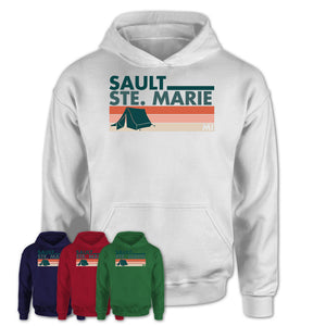 Michigan Sault Ste. Marie Camping Shirt for Family Teammates Vintage Retro Colors