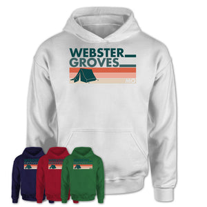 Missouri Webster Groves Camping Shirt for Family Teammates Vintage Retro Colors