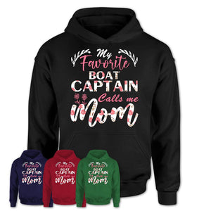 My Favorite Boat Captain Calls Me Mom Shirt Floral Flowers Mothers Day Gifts