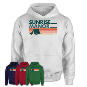 Nevada Sunrise Manor Camping Shirt for Family Teammates Vintage Retro Colors