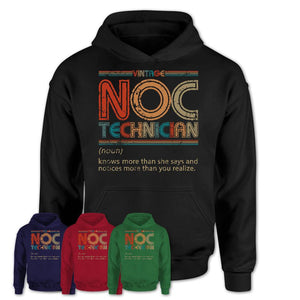Noc Technician Definition Vintage Retro Colors Shirt, Coworker Birthday Gift TShirt